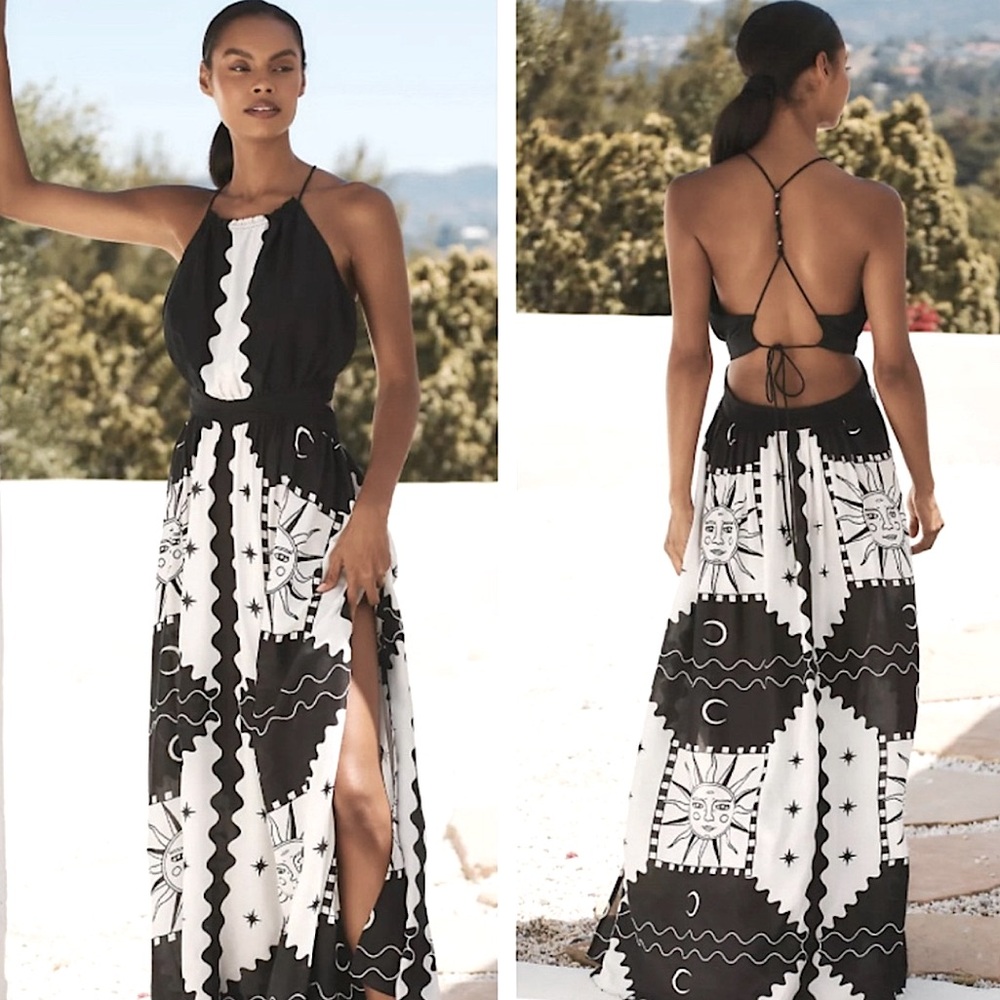 NWT Anthropologie Tigre Indigo Maxi Dress size Large